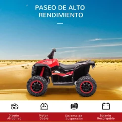Quad eléctrico Homcom 2 motores 3-5 años 55,5x83x53 cm