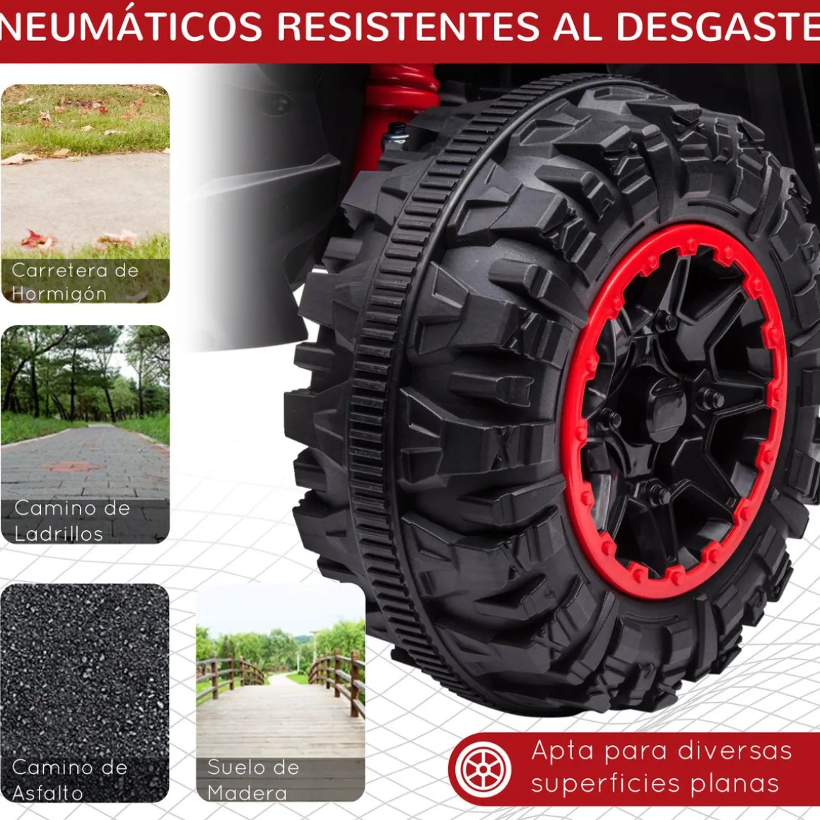 Quad eléctrico Homcom 2 motores 3-5 años 55,5x83x53 cm
