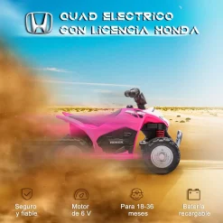 Quad eléctrico Honda Aiyaplay con luces LED + bocina 1-3 años 43,5x65,5x38,5 cm