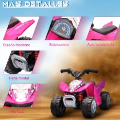 Quad eléctrico Honda Aiyaplay con luces LED + bocina 1-3 años 43,5x65,5x38,5 cm