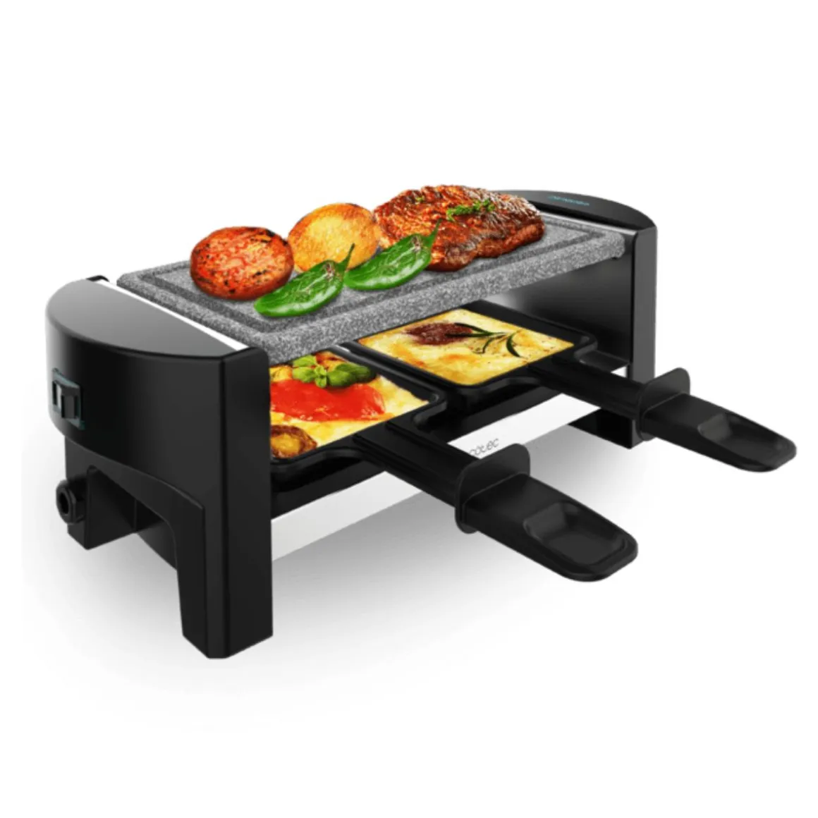 Raclette Cecotec Cheese&Grill 3200 Pocket Allstone 320W 2 personas negro