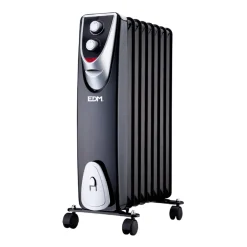Radiador Black Edition EDM 1500W 8 elementos sin aceite negro