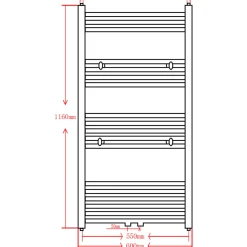 Radiador eléctrico 531W 18 barras acero 116x60 cm