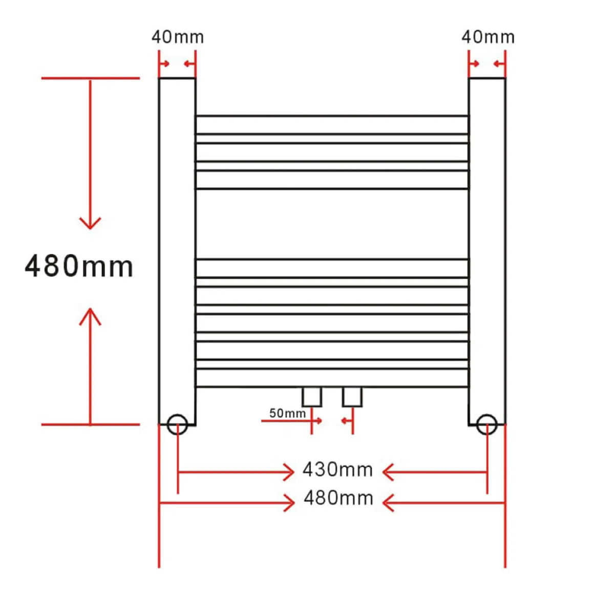 Radiador toallero Vex 215W 8 barras blanco 48x48 cm