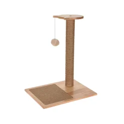 Rascador para gatos con bola y soporte marrón 50x40x30 cm