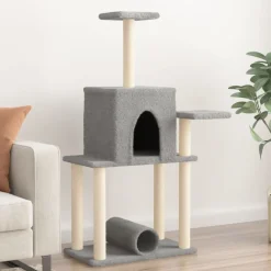 Rascador para gatos con postes de sisal 122 cm