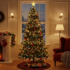 Árbol de navidad 1000 ramas + base cruzada verde Ø55x210 cm