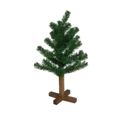 Árbol de Navidad 68 ramas base madera verde 60 cm
