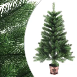 Árbol de Navidad 200 ramas con macetero verde Ø51x90 cm
