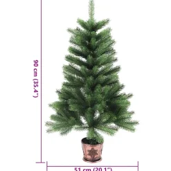 Árbol de Navidad 200 ramas con macetero verde Ø51x90 cm