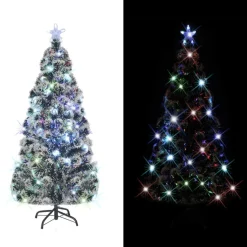 Árbol de Navidad 220 ramas y 39 luces LED verde 180 cm