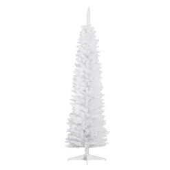 Árbol de Navidad artificial Homcom 390 ramas con soporte blanco 180 cm