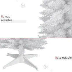 Árbol de Navidad artificial Homcom 390 ramas con soporte blanco 180 cm