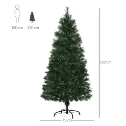 Árbol de Navidad artificial Homcom 219 ramas verde 150 cm