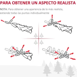 Árbol de Navidad artificial Homcom 294 ramas con soporte verde 150 cm