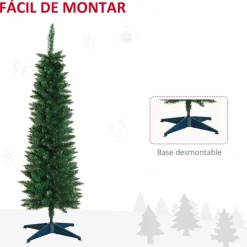 Árbol de Navidad artificial Homcom 294 ramas con soporte verde 150 cm
