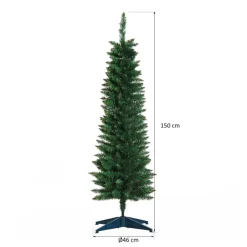 Árbol de Navidad artificial Homcom 294 ramas con soporte verde 150 cm
