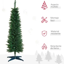 Árbol de Navidad artificial Homcom 294 ramas con soporte verde 150 cm