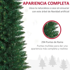 Árbol de Navidad artificial Homcom 294 ramas con soporte verde 150 cm