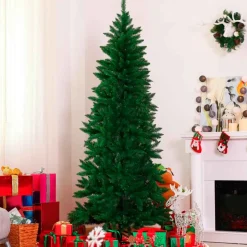 Árbol de Navidad artificial Homcom 631 ramas con base verde 210 cm