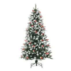 Árbol de Navidad artificial Homcom 678 ramas con adornos verde 180 cm