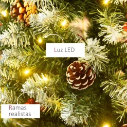 Árbol de Navidad artificial Homcom 618 ramas 300 luces LED verde 180 cm