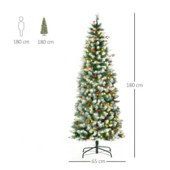 Árbol de Navidad artificial Homcom 618 ramas 300 luces LED verde 180 cm