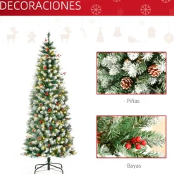 Árbol de Navidad artificial Homcom 618 ramas 300 luces LED verde 180 cm