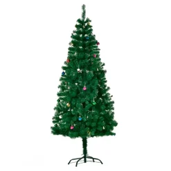 Árbol de Navidad artificial Homcom 624 ramas con adornos verde 180 cm