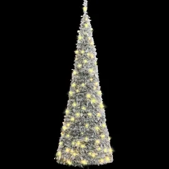 Árbol de Navidad desplegable efecto nevado con 200 LEDs blanco