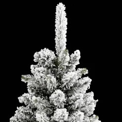 Árbol de Navidad diseño Slim con efecto nevado verde/blanco