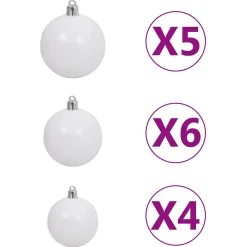 Árbol de Navidad efecto nevado 530 ramas 150 LEDs y decoraciones verde 150 cm