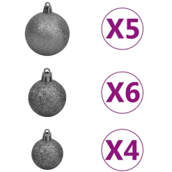 Árbol de Navidad efecto nevado 530 ramas 150 LEDs y decoraciones verde 150 cm