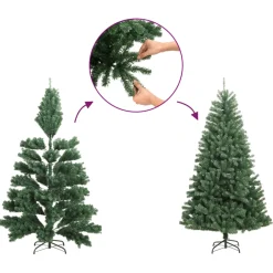 Árbol de Navidad Everluce 286 ramas con efecto nevado 300 LEDs verde