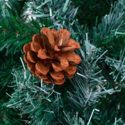 Árbol de Navidad glaseado con piñas 540 ramas verde 180 cm