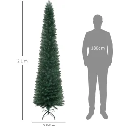 Árbol de Navidad Homcom 510 ramas base plegable verde Ø56x210 cm