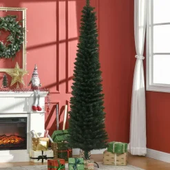 Árbol de Navidad Homcom 510 ramas base plegable verde Ø56x210 cm