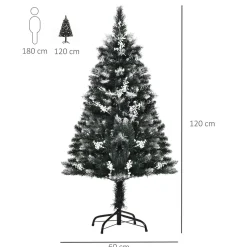 Árbol de Navidad Homcom 222 ramas 28 decoraciones verde 120 cm