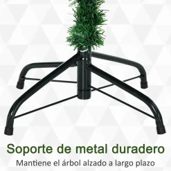 Árbol de Navidad Homcom 934 ramas con base plegable verde Ø105x210 cm