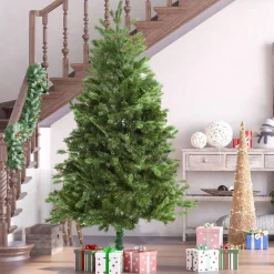 Árbol de Navidad Homcom 934 ramas con base plegable verde Ø105x210 cm
