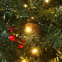 Árbol de Navidad Homcom 656 ramas con 300 luces LED y decoraciones verde 210 cm
