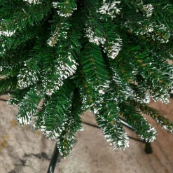 Árbol de Navidad Homcom 570 ramas efecto nieve verde Ø50x190 cm