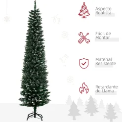 Árbol de Navidad Homcom 570 ramas efecto nieve verde Ø50x190 cm