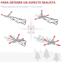 Árbol de Navidad Homcom 416 ramas verde Ø75x150 cm