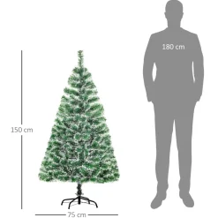 Árbol de Navidad Homcom 416 ramas verde Ø75x150 cm