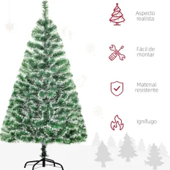 Árbol de Navidad Homcom 416 ramas verde Ø75x150 cm