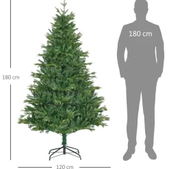 Árbol de Navidad Homcom 1443 ramas con decoración verde Ø120x180 cm