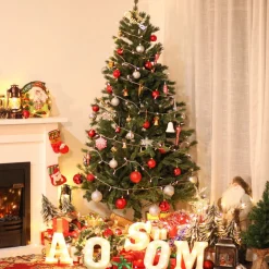 Árbol de Navidad Homcom 696 ramas base plegable verde Ø90x180 cm