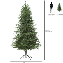 Árbol de Navidad Homcom 696 ramas base plegable verde Ø90x180 cm