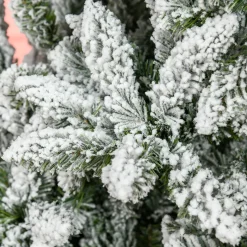 Árbol de Navidad Homcom 1300 ramas efecto nieve blanco/verde Ø120x225 cm